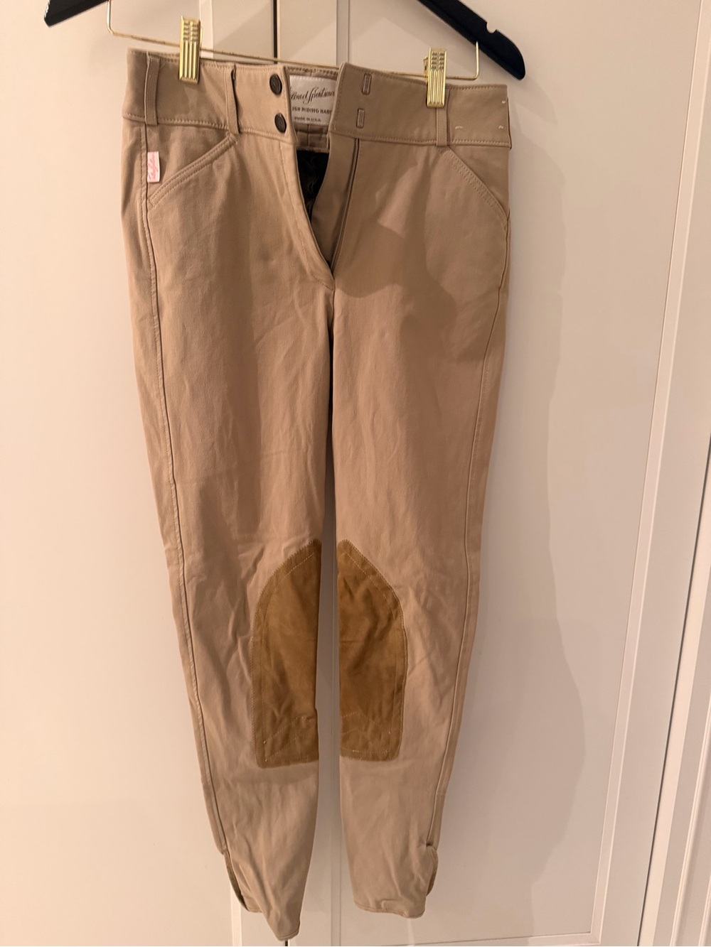 Tailored Sportsman women’s equestrian Tan Riding Breeches with Knee Patches